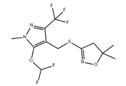 3-(5-二氟甲氧基-1甲基-3-三氟甲基-1H-吡唑-4-甲基)硫-4,5-二氫-5,5-二甲基異惡唑	